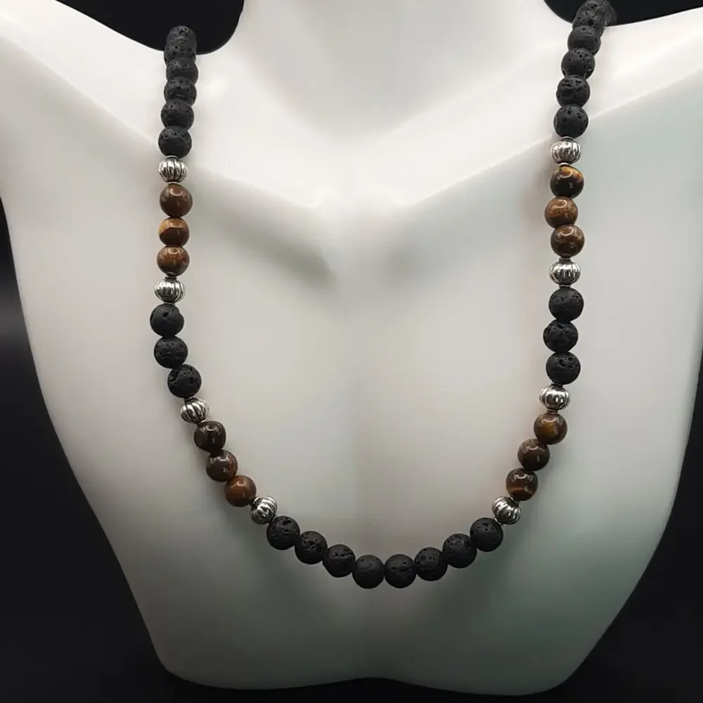 NWOT 4 Pack Jewelry Set Natural Stone Lava Agate Beaded Necklace Bracelets